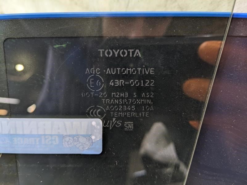 2016-2022 Toyota Prius Rear Right Door Window Glass 68113-47100 OEM