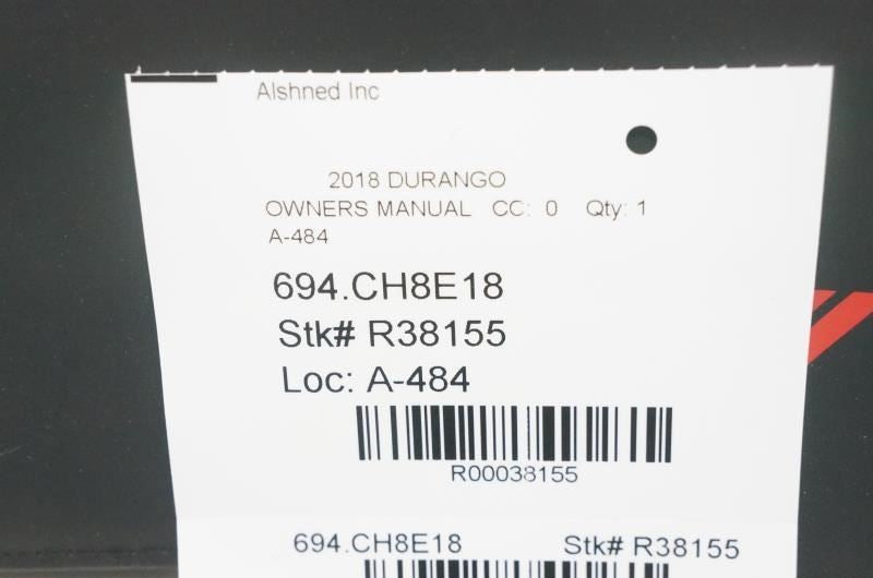 2018 Dodge Durango User Guide set with Case 18WD-926-AA OEM - Alshned Auto Parts