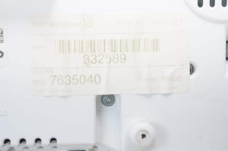 2016 Jeep Grand Cherokee Speedometer Instrument Cluster Mile Unknown 68243466AG - Alshned Auto Parts