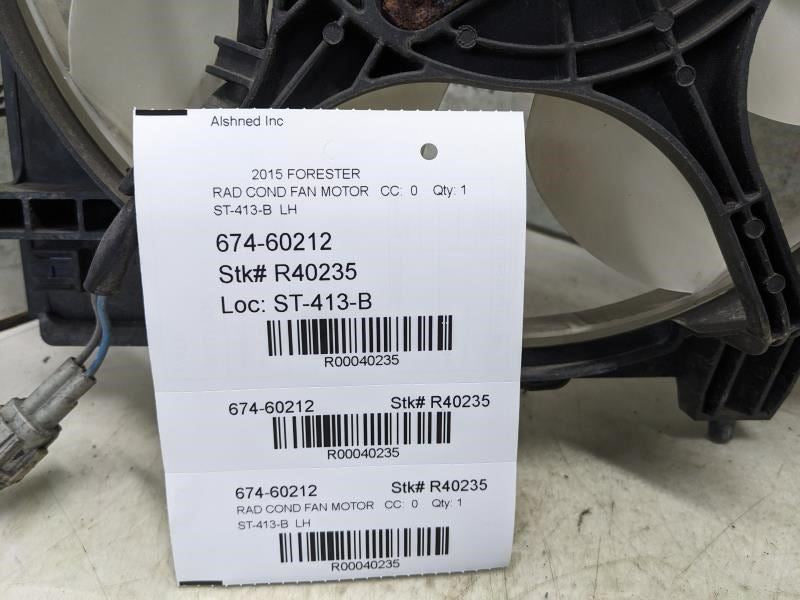 2014-2018 Subaru Forester LH Radiator Cooling Fan Motor Assembly 45122-SG000 OEM - Alshned Auto Parts