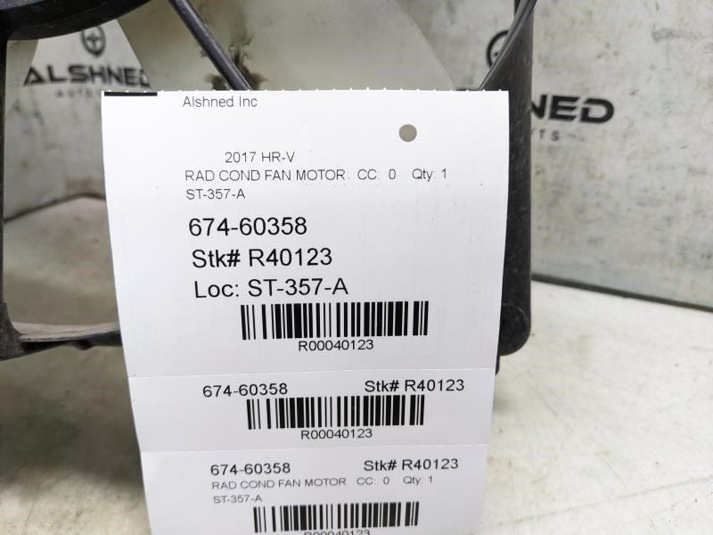 2016-2020 Honda HR-V Right Condenser Cooling Fan Motor Assy 38615-50W-H01 OEM - Alshned Auto Parts