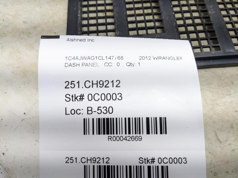 2007-2018 Jeep Wrangler Body Cowl Dash Panel Screen 55078059AD OEM - Alshned Auto Parts