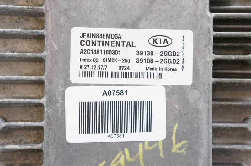 2018 Kia Optima Engine Computer Control Module ECU ECM 39138-2GGD2 OEM - Alshned Auto Parts