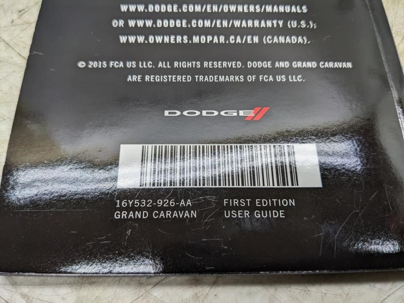 2016 Dodge Grand Caravan User Guide Set with Case 16Y532-926-AA OEM - Alshned Auto Parts