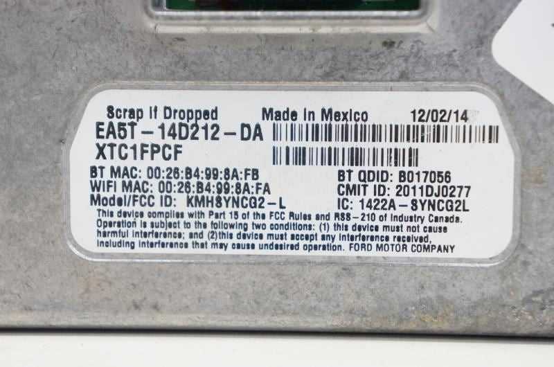 13-16 Ford Fusion NON Navigation APIM SYNC2 Module 8" Screen DS7T-14F239-BT - Alshned Auto Parts