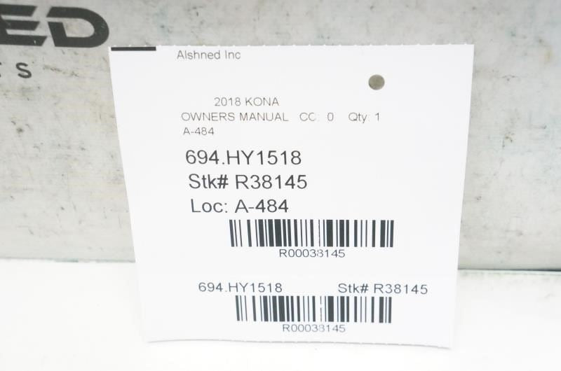 2018 Hyundai Kona Quick Reference Guide set R38145 OEM - Alshned Auto Parts