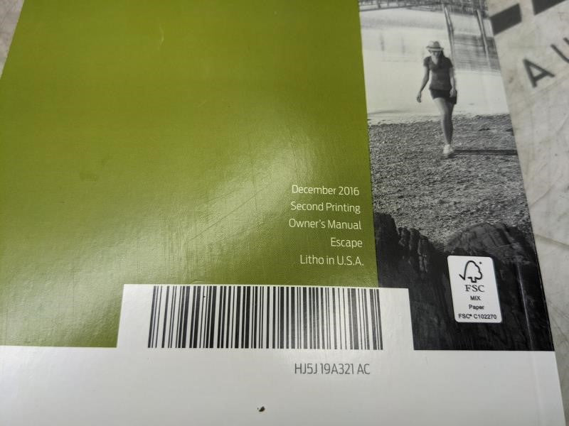 2017 Ford Escape Owners Manual Set with Case HJ5J-19A321-AC OEM - Alshned Auto Parts