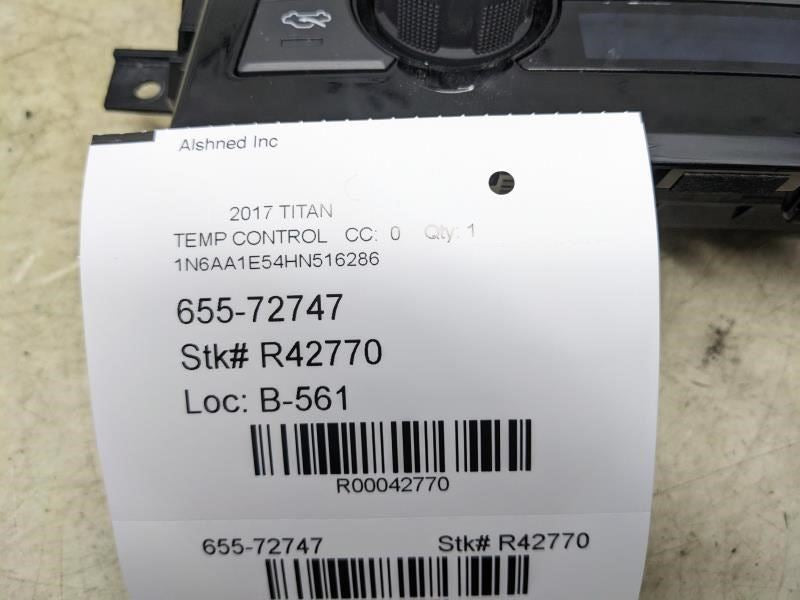 2017-2023 Nissan Titan AC Heater Temperature Climate Control 27500-EZ20B OEM - Alshned Auto Parts