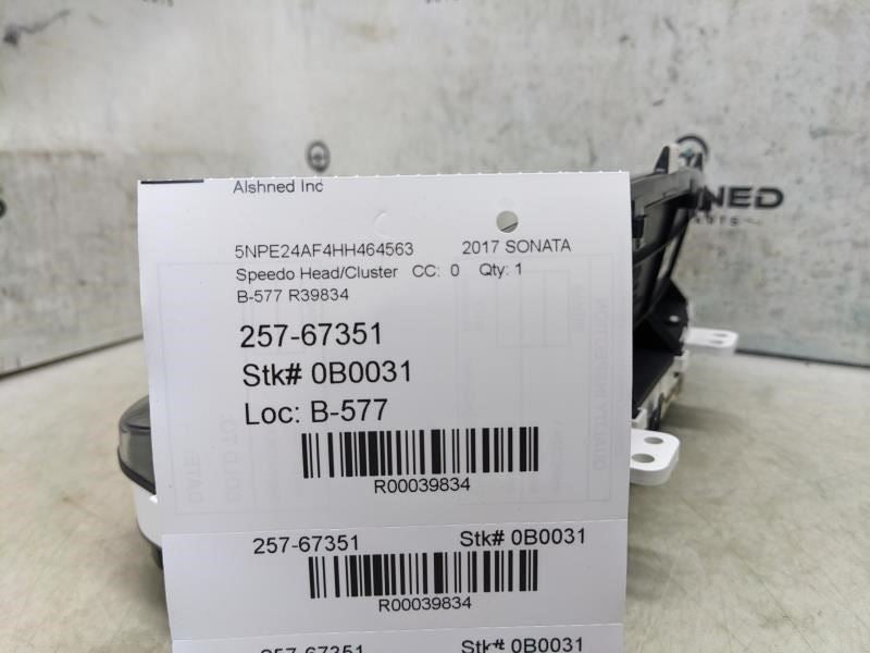 17 Hyundai Sonata Speed. Gauge Instrument Cluster 91K ml 94001-C2201 OEM *ReaD* - Alshned Auto Parts