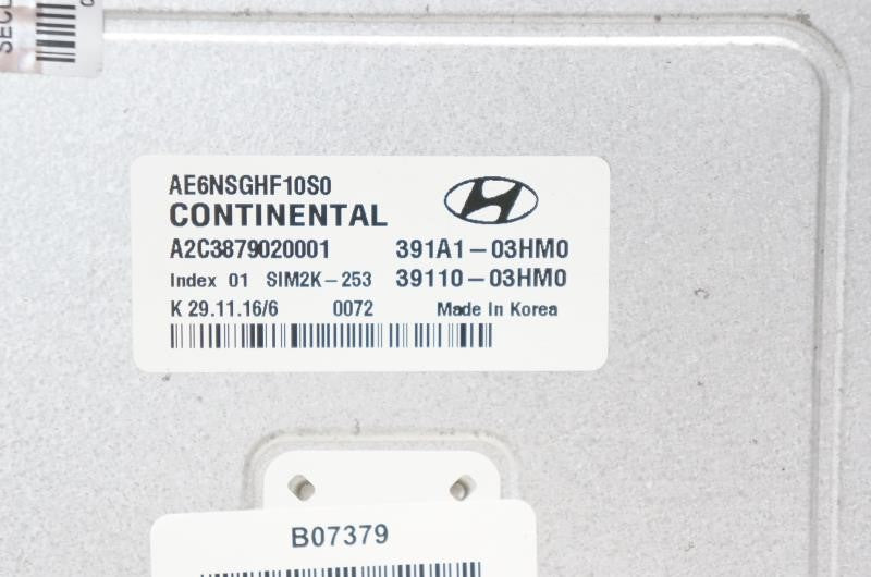 2017 Hyundai Ioniq Engine Computer Control Module ECU ECM 391A1-03HM0 OEM - Alshned Auto Parts