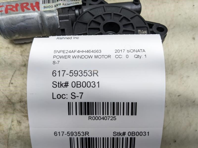 2015-2019 Hyundai Sonata Front Right Door Power Window Motor 82460-C1000 OEM - Alshned Auto Parts