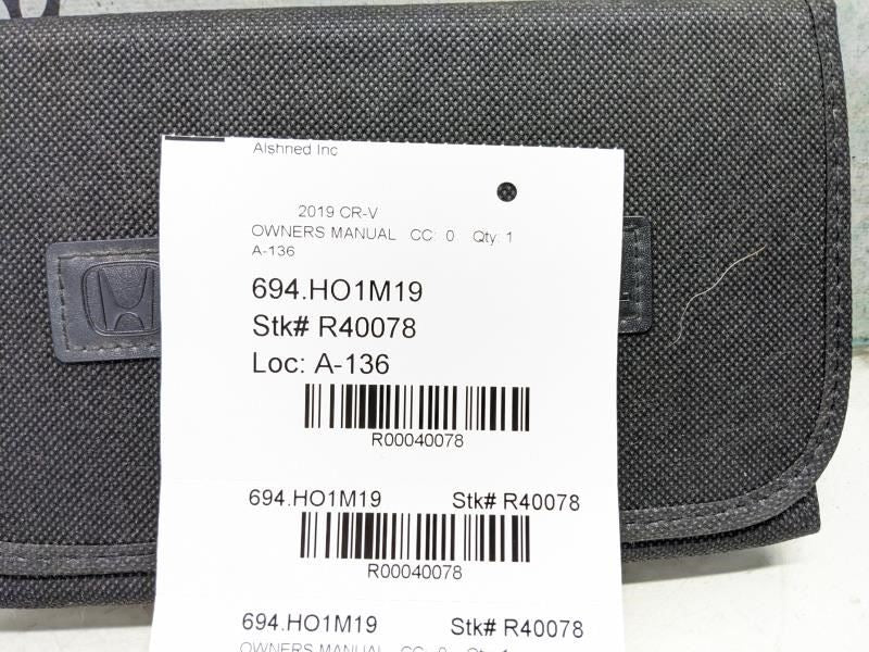 2019 Honda CR-V Owners Guide set with Case 00X31-TLA-G201 OEM - Alshned Auto Parts