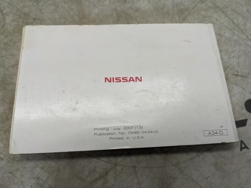 2008 Nissan Maxima Owners Manual only OM8E-0A34U0 OEM * ReaD* - Alshned Auto Parts