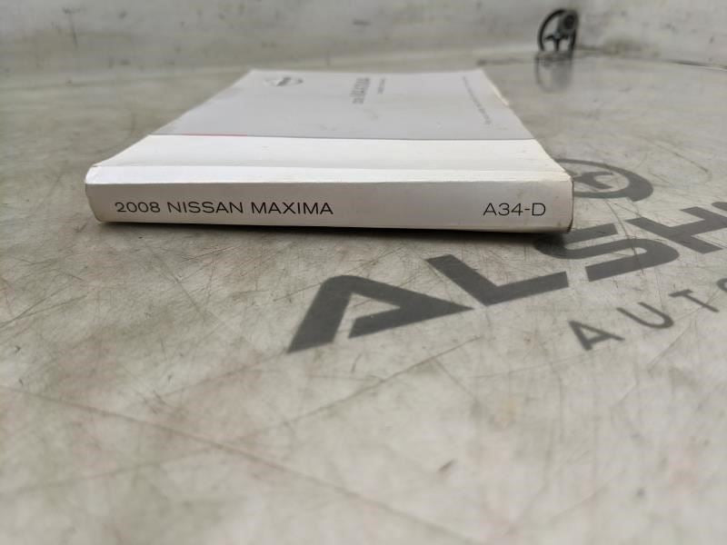 2008 Nissan Maxima Owners Manual only OM8E-0A34U0 OEM * ReaD* - Alshned Auto Parts