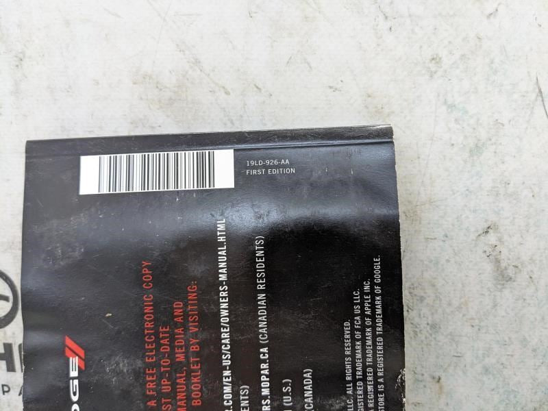2019 Dodge Charger User & Quick Reference Guide 19LD-926-AA OEM - Alshned Auto Parts