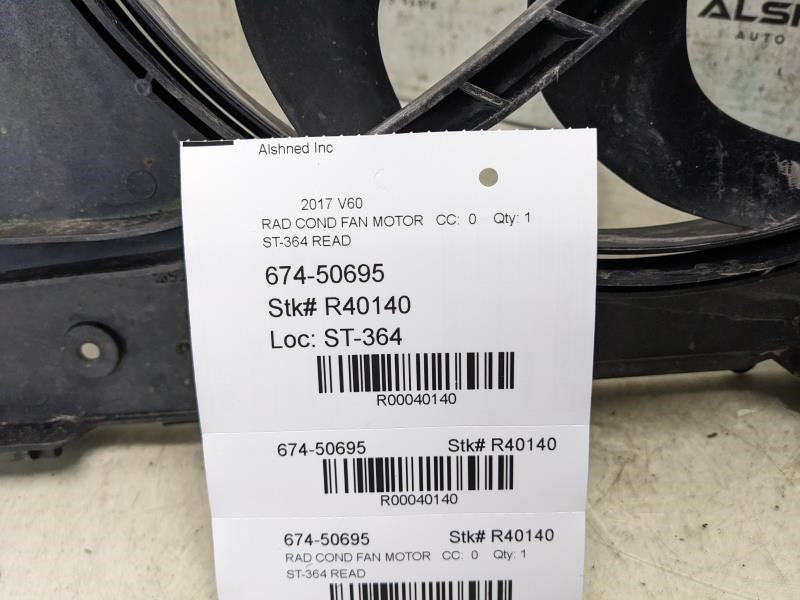 2015-2018 Volvo V60 Radiator Cooling Fan Motor Assembly 31686806 OEM *ReaD* - Alshned Auto Parts